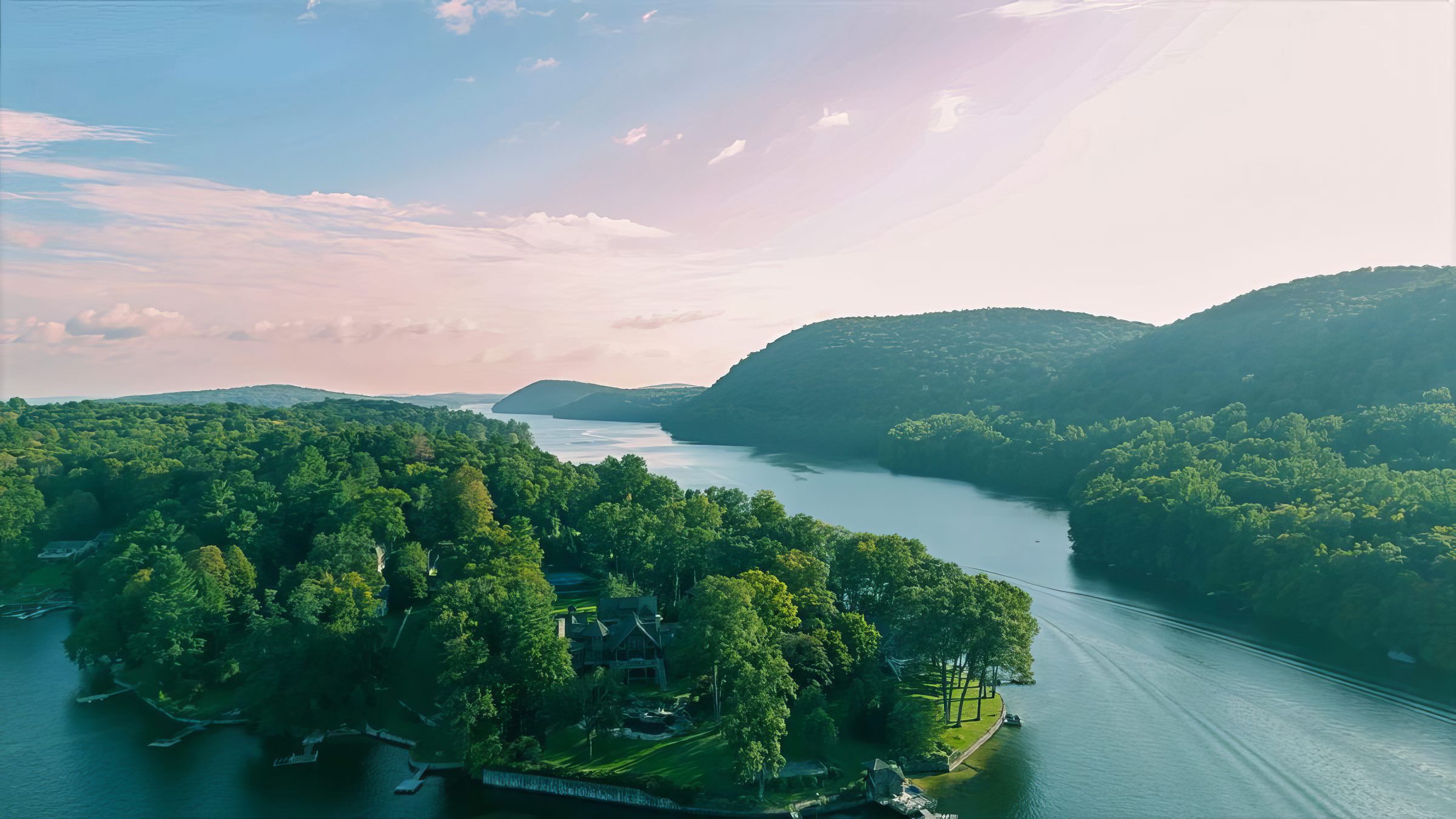 A quiet bay on Candlewood Lake, New Milford CT
